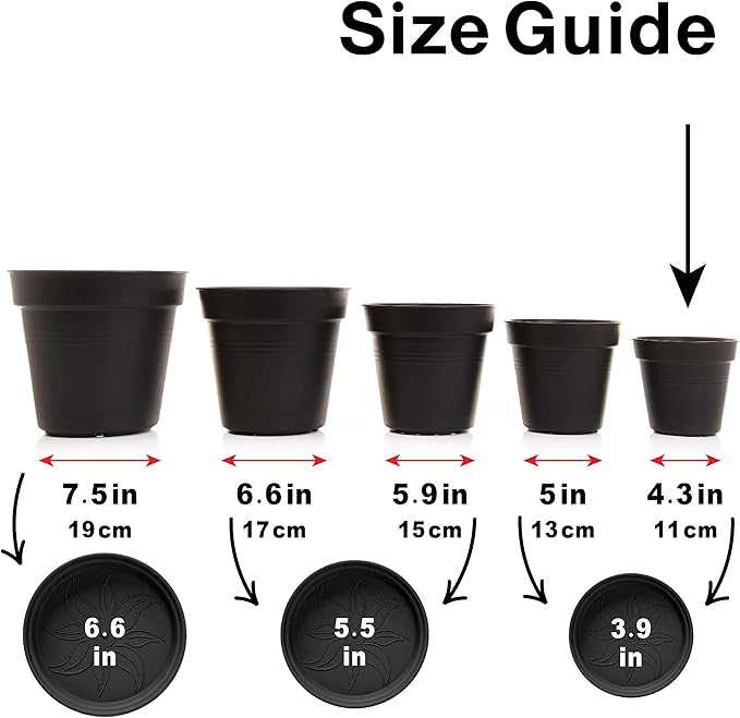 Mintra Home Garden Pots 4pk - Flowers, Herbs, Plants, Indoor, Outdoor, Colorful, Wholesale, Bulk (Light Green, 11cm Diameter (4.3in))