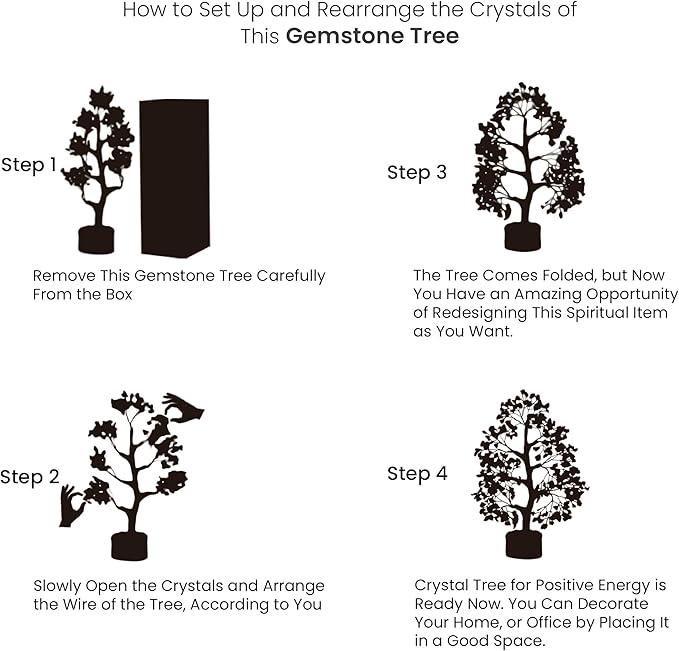 PYOR Chakra Tree, Crystals, Shelf Decor, Spiritual Gifts, Office Decor for Women, Crystal Tree of Life, House Warming Gifts