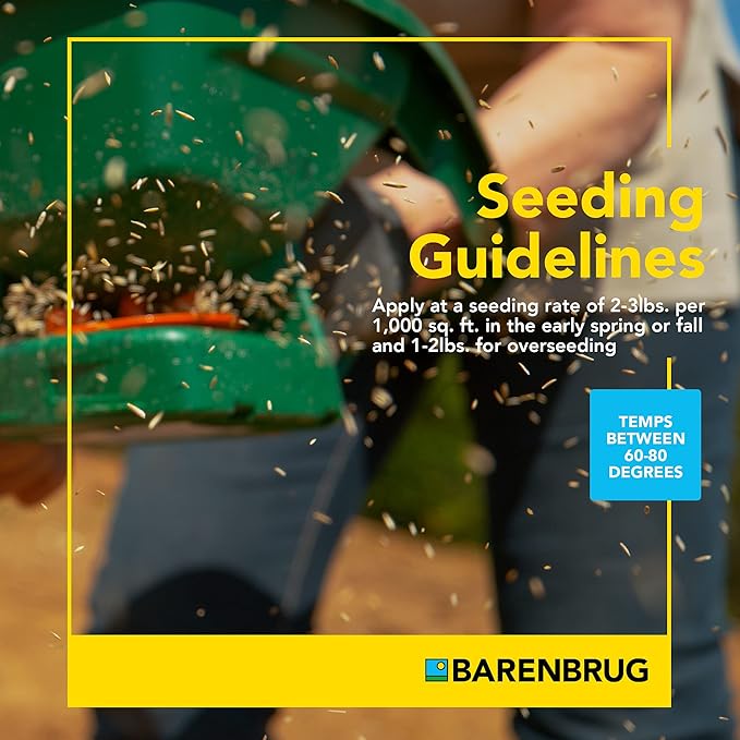 Barenbrug Turf Blue Pro Kentucky Bluegrass Lawn Seed with Yellow Jacket Seed Coating, All-Season Durable Grass Mix for Lawns, 10-lb. Bag