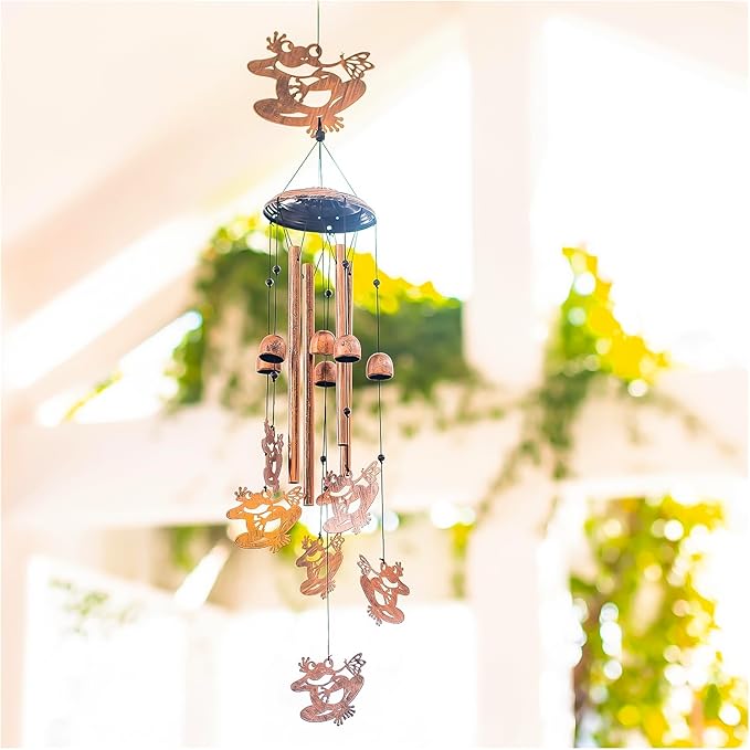 Frog Wind Chimes for Outside,Frog Gifts for Women Men/Memorial Gifts/Sympathy Gift/Birthday Gift Metal windchimes Outdoors/Indoors,Garden Decor,Patio,Home,Porch,Yard Decorations