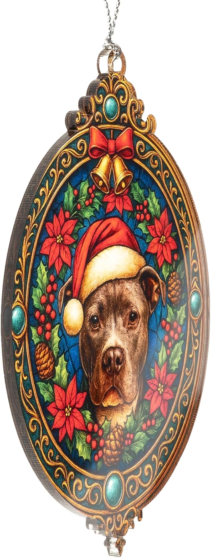 Pitbull Ornament – Holiday Pet Lover Gifts – Dog Breed Decor – Keepsake Christmas Card for Dog Owners – Seasonal Tree Decoration – White Elephant Gifts - Xmas Tree Funny Decoration