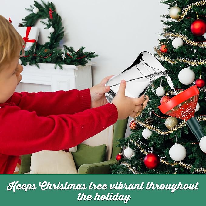 2 Pack Christmas Tree Watering Funnel System, 44 Inch Christmas Tree Watering Stick with Adjustable 3-Section Design, Reusable & Spill-Free, Xmas Plant Waterer Tool for Indoor and Outdoor