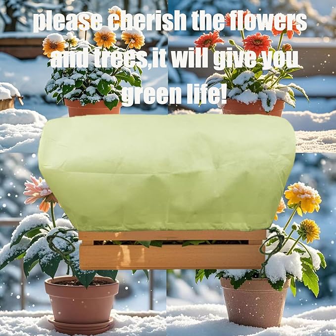 EJW 3 Piece Freeze Protection for Plants, (23.8'' x 11.8'' x 11.8'') Frost Cloth for Plants,Plant Protectors for Winter,Frost Blankets for Plants, Used for Flower pots, Flower Boxes, Small Plants