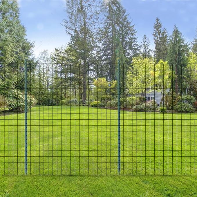 Black PVC Coated Welded Wire Fencing, 60in High x 50ft Long, 2 inch x 3 inch 16GA 2/3/4/5/6 Ft Tall Welded Wire Fence Rolls, Black Metal Garden Fence Wire Roll Garden Fencing for Yard