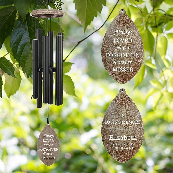 ASTARIN Deep Tone Memorial Wind Chimes Personalized, Sorry for You Loss Bereavement Gifts, Outside Condolence Wind Chime for Loss of Mother Father