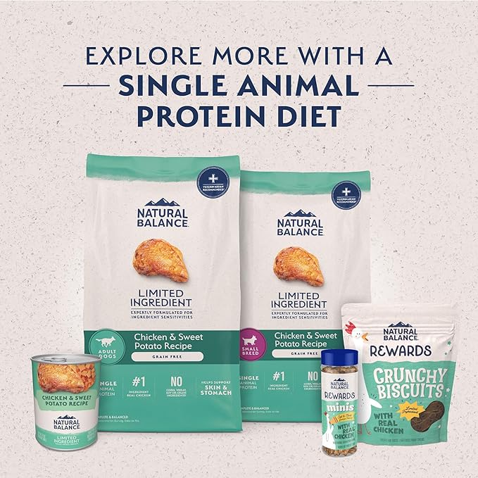 Natural Balance Limited Ingredient Adult Grain Free-Dry Dog Food, Chicken & Sweet Potato Recipe, 12 Pound (Pack of 1)