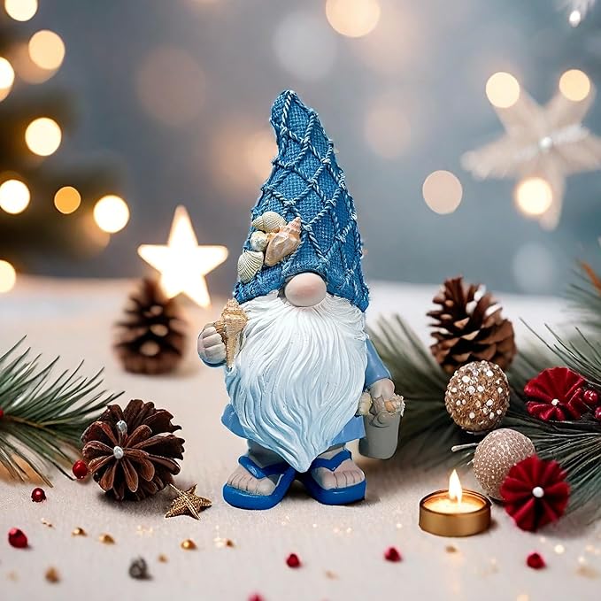 Beach Gnomes Statues,Ocean Gnomes,Nautical Themes Decoration,Beach, Gnome Carrying a Bucket