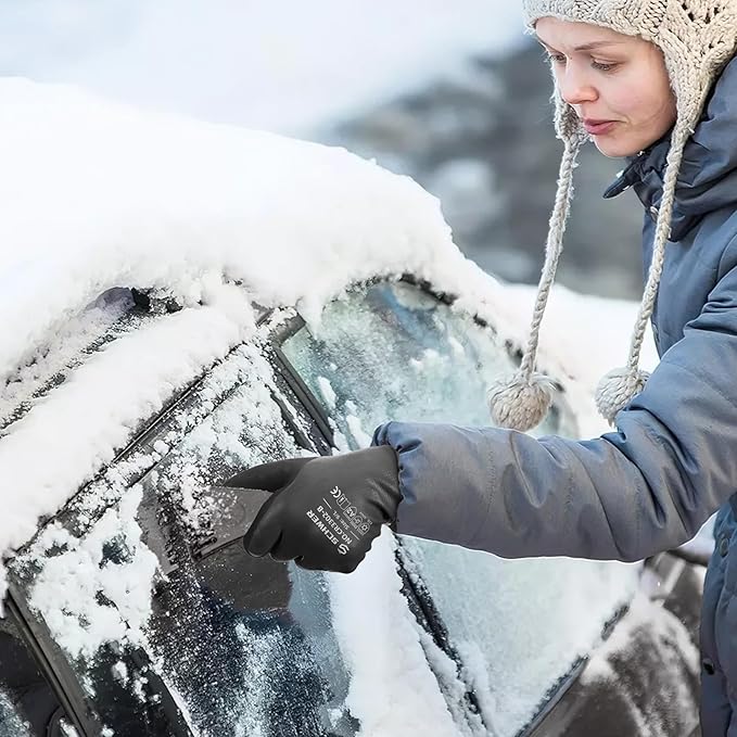Schwer Waterproof Winter Work Gloves, ANSI A2 Cut Resistant Freezer Gloves for Outdoor Cold Weather Keep Hands Warm, Thermal Insulated Gloves for Shoveling Snow, Ice Fishing, Super Grip, L