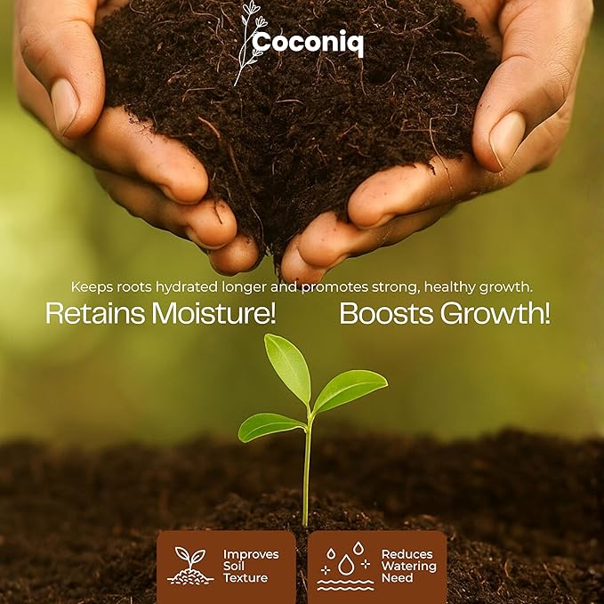 Coco Coir Block 10 Pounds - Large Compressed Coconut Fiber Brick for Potting, Gardening, Planting, Seed Starting, Indoor & Outdoor Plants