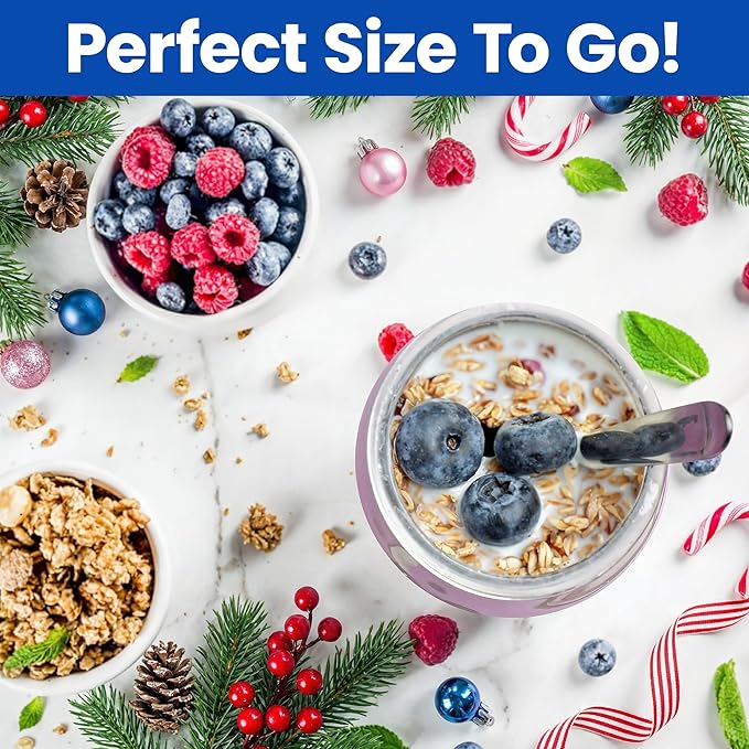 Ultimate Yogurt Jars - Make More Delicious Yogurt! 8 Count Small Glass Yogurt Cups With Lids - 100% BPA Free, Airtight & Dishwasher Safe! Perfect Containers for Yoghurt, Oatmeal, Pudding, or Jello