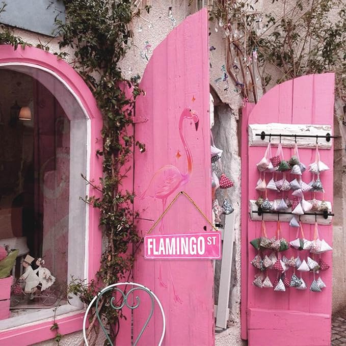 Flamingo Gifts for Women Flamingo Decor Pink Wall Decor Girl Room Christmas Decorations Pink Dorm Door Sign Cute Aesthetic Wall Art for Bedroom