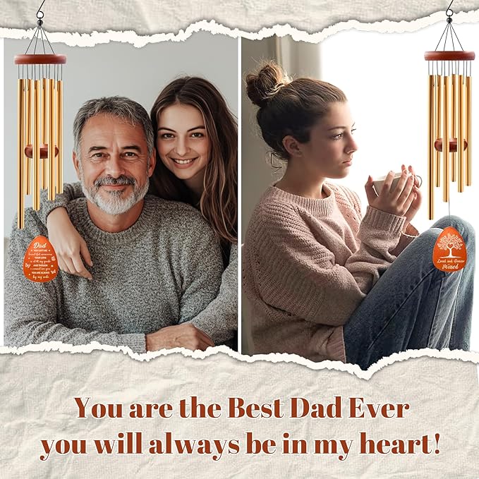 Memorial Sympathy Gifts for Loss of Dad, Memorial Wind Chimes for Loss of Father, in Memory of Father Sympathy Gifts for Christmas Fathers Day for Garden Home Outdoors