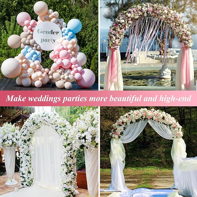 Thickened Tube Garden Arch Trellis - 4.6ft Wide x 7.9ft High or 7.6ft Wide x 6.4ft High - Garden Trellis for Climbing Plants, Stable Garden Arbor, Wedding Arch Decorations, Birthday Party Decoration