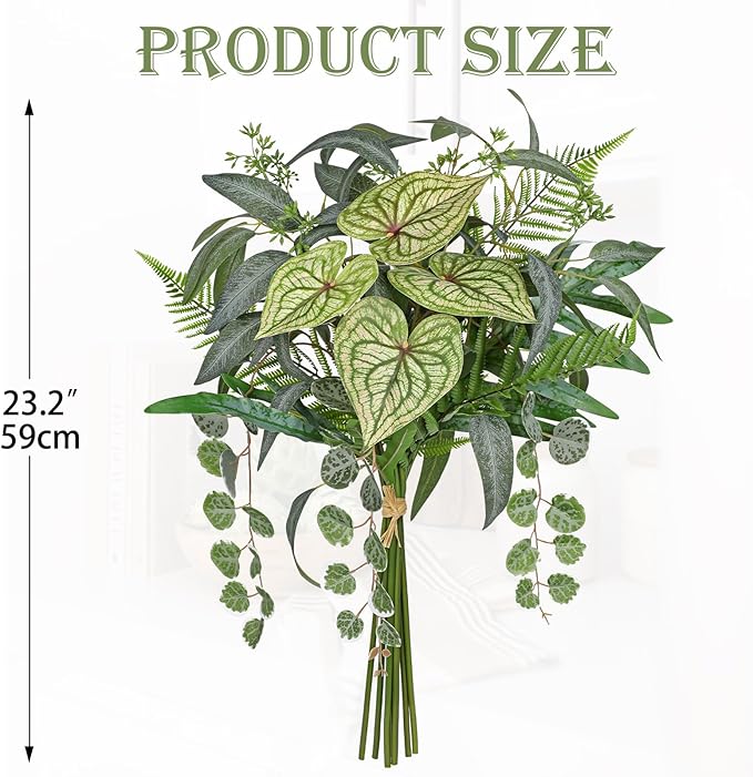 DILATATA Artificial Greenery Stems Box Set, 5 Kinds Mixed Eucalyptus Leaves Trailing Vine Plant Monstera Leaf Faux Plants for DIY Bouquets Wedding Floral Arrangements Table Centerpieces Vase Decor