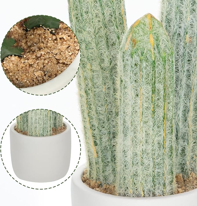 DILATATA 9.8' Small Old Man Cactus Faux Cacti Plant ARTIFICIAL Cactus for Home Garden Office Decor Housewarming Gifts