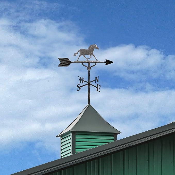 Montague Metal Products 32-Inch Weathervane with Swedish Iron Horse Ornament