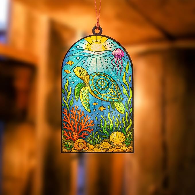 Sea Turtle Christmas Ornaments - Sea Turtle Gifts for Women - Turtle Christmas Ornament - Beach Gifts for Women - Coastal Christmas Ornaments - White Elephant Presents for Friends