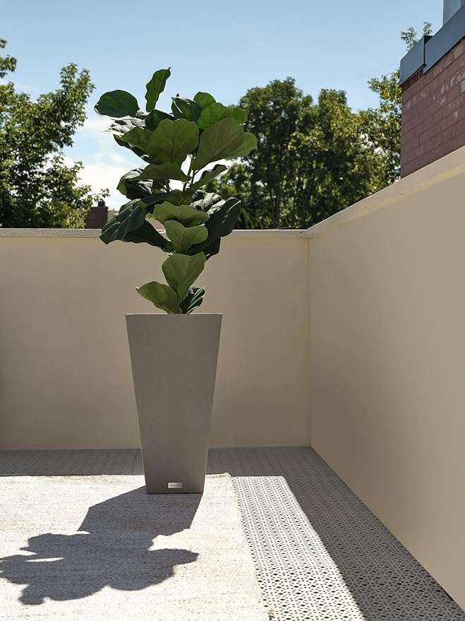 Veradek V-Resin Indoor/Outdoor Taper Planter (26 inch, Grey)