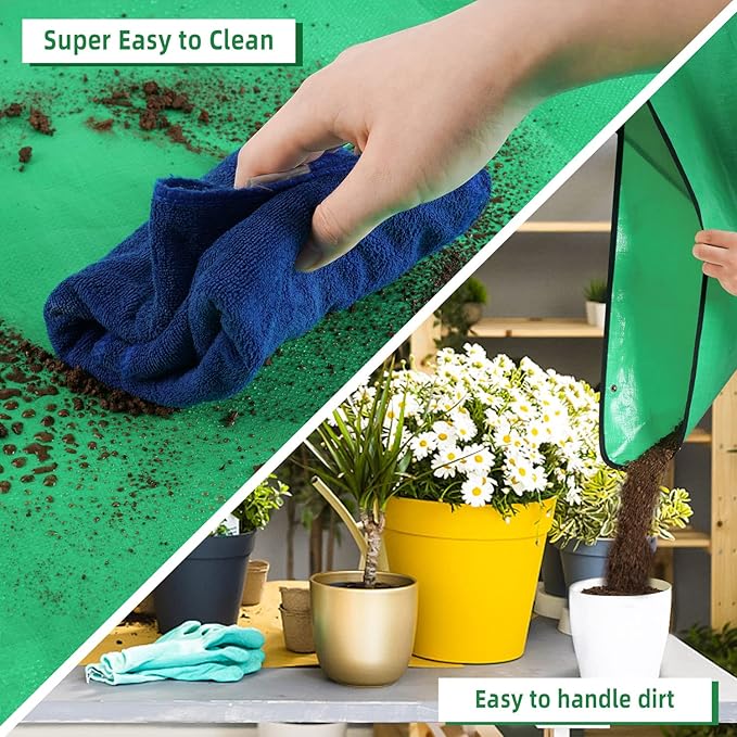 Extra Large Waterproof Potting Mat for Indoor Plants Transplanting and Dirt Control, Square Repotting Mat Portable Succulent Potting Tray Gardening Gift for Plant Lovers (39.5"x39.5")
