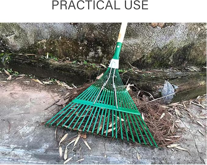 Landscape Rake,Rake Head Replacement Rakes for Lawns,Garden Rakes Head Replacements 22 Teeth Steel Fan Leaf for Lawn Yard Flowers Beds Farm Gardening,with Gloves (22.44 X 18.5 in)
