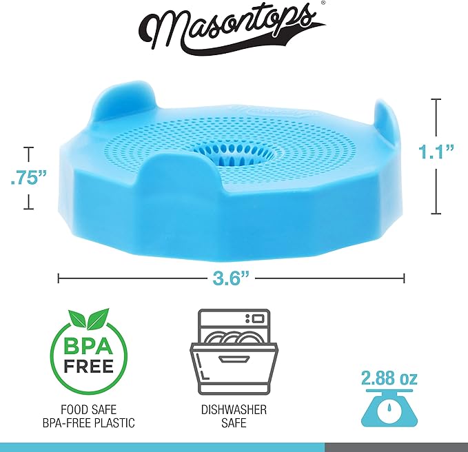 Masontops Bean Screen Plastic Mason Jar Sprouting Lids Mason Jar Sprouting Kit – For Growing Broccoli Seeds, Alfalfa, Mung Bean Sprouts – Wide Mouth Seed Sprouting Jar Lids Sprouting Kit Mason Jar