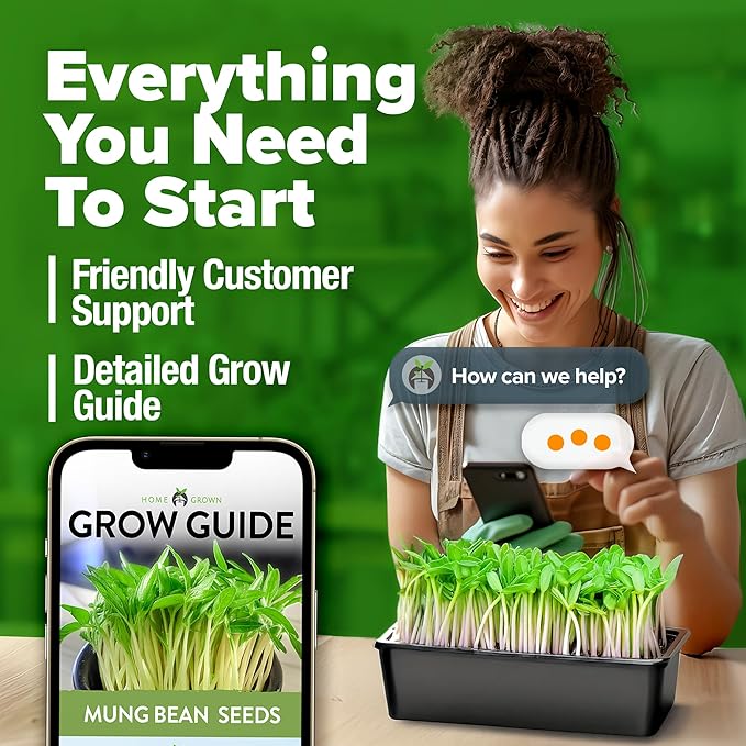 HOME GROWN Mung Beans Seeds Pack 1.5 lb – Over 15,000 Sprouting Seeds – Grow Fresh Mung Bean Sprouts or Microgreens for Quick, Easy, Nutrient-Packed Food for Your Daily Meals (Vigna Radiata)