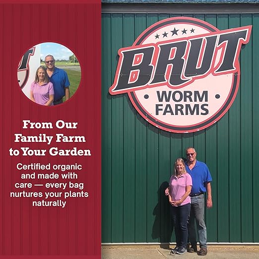 Brut Cow Compost – Nutrient-Rich Composted Cow Manure Organic Soil Amendment – 100% Pure Compost, Additive-Free Fertilizer for Vegetable Gardens, Flowers, Lawns & Indoor Plants – 30 Quart