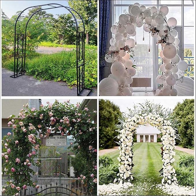 Garden Arbor, Metal Wedding Arch for Ceremony Party, Garden Trellis for Climbing Plants Outdoor, Wide 55" 71" 87" 103" 118" 134" Garden Arch Stand for Garden, Backyard, Lawn(Brown,55" x 91" x 16")