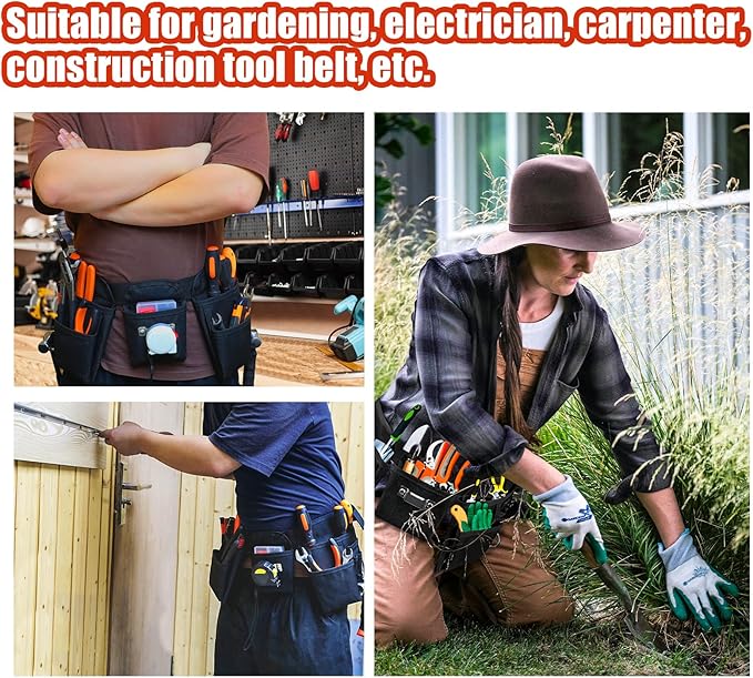 ASNOMY Heavy Duty Tool Belts for Men and Women,19 Pocket Carpenter Tool Belt with Quick Release Buckle,Adjustable Utility Framing Belt,Construction Tool Belt for Gardening,Electrician