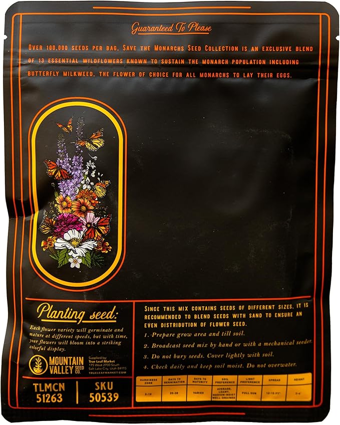 Wildflower Seeds Bulk ā National Wildflower Seed Collection ā Perennial Wildflowers Mix ā Flower Seeds for Planting ā Wild Flowers (Save The Monarchs)