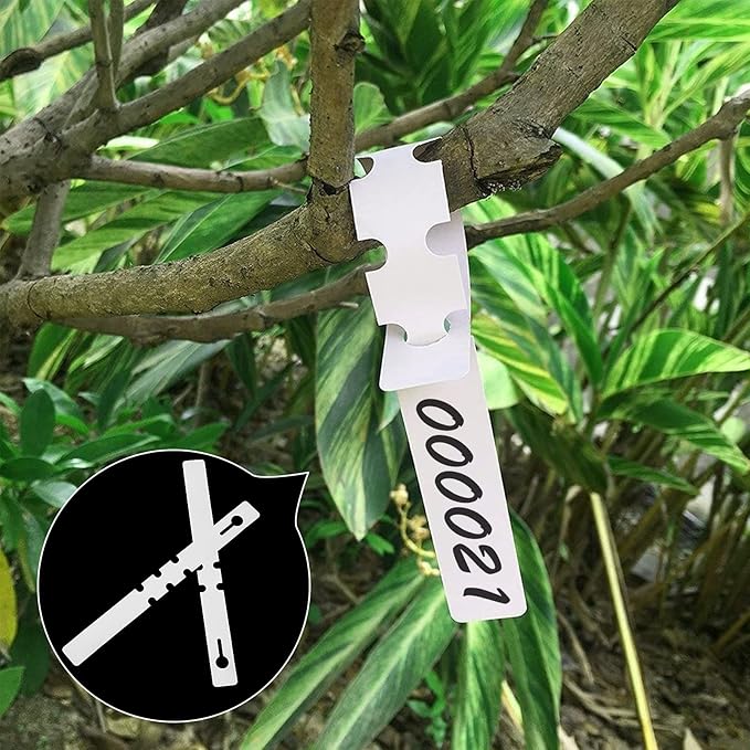 1200 PCS White Plant Tags, Plastic Plant Tree Tags, Hanging Garden Waterproof Plant Labels for Garden Yard, Adjustable and Reusable Nursery