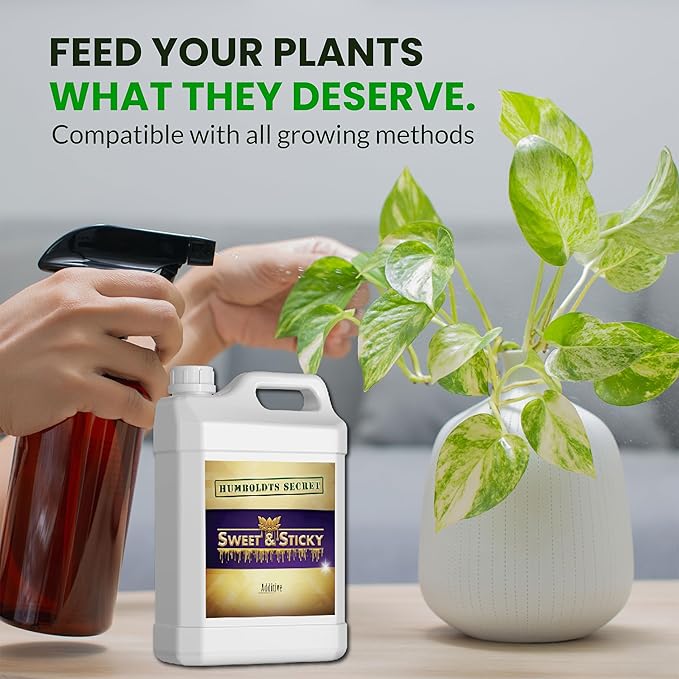 Humboldts Secret Sweet & Sticky Carbohydrate and Saccharide Plant Energy Additive | Indoor and Outdoor Plant Nutrients Enhancer for Growth and Aroma | Boosts Flavor and Resin Development | 1 Gallon