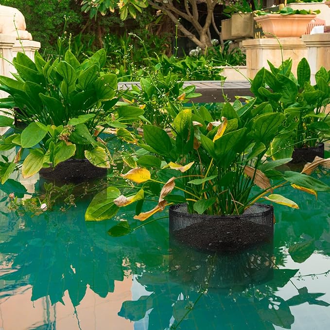 14 Pcs Pond Plant Baskets, Square Reusable Aquatic Planting Bags Breathable Mesh Garden Water Plant Pot for Water Lily Gladiolus Bog and Terrestrial Plants (7 Inch)