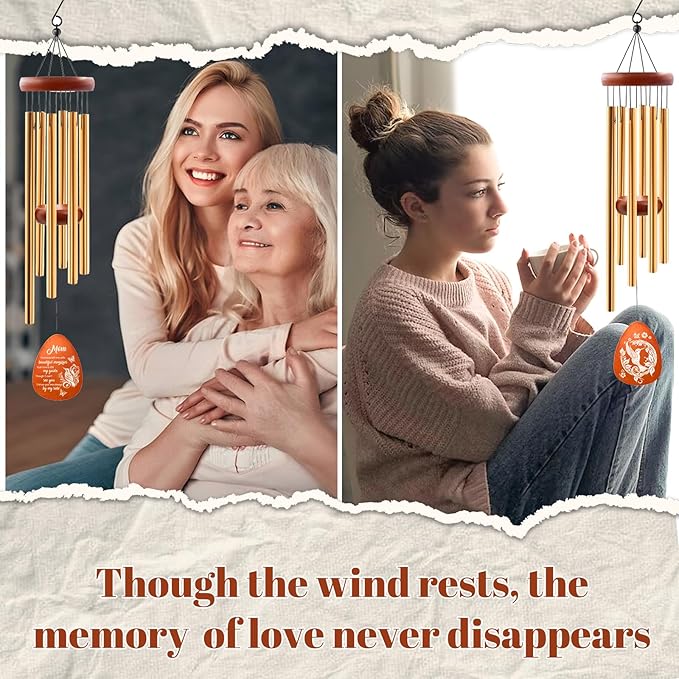 Memorial Sympathy Gifts for Loss of Mom, 25" Memorial Wind Chimes for Loss of Mother, Bereavement Gifts Ideas for Christmas Thanksgiving, in Memory of Mom Gift for Garden Home Outdoors