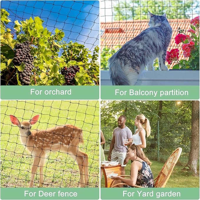 Bird Netting 50'x50 Hawk Net to Protect Chickens, Nylon 3/4" Mesh Poultry Netting for Chicken Coop Roof, Trellis Netting for Fruits Trees Plant