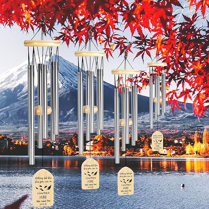 Personalized Memorial Wind Chimes, Sympathy Gifts for Loss of Loved One, Bereavement/Condolence/Remembrance/Memorial Gifts for Loss of Mother, Father or Loved One - in Loving Memory