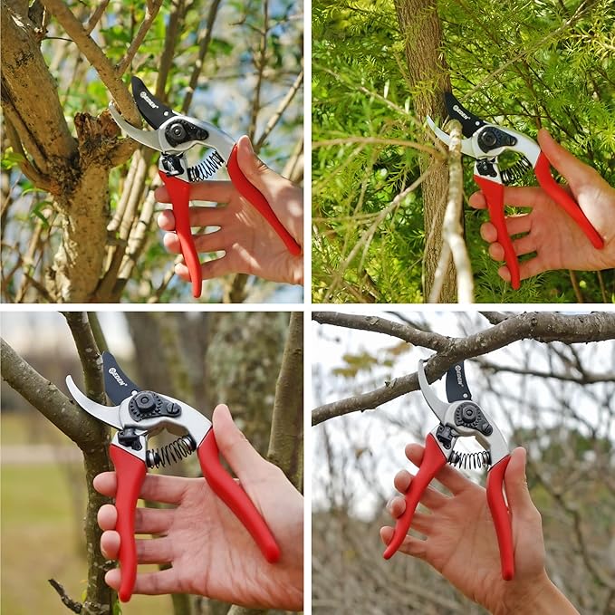 Eden 39002 Adjustable Bypass Pruning Shears, 7/8 inch cutting diameter for Stems and Branches