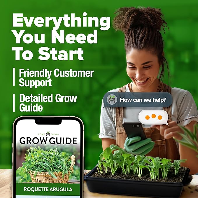 HOME GROWN Arugula Roquette Seeds Pack Non GMO 2,175 Heirloom Arugula Seeds for Planting Best for Outdoor Gardens,Providing Fast-Growing Greens for Salads - Eruca vesicaria
