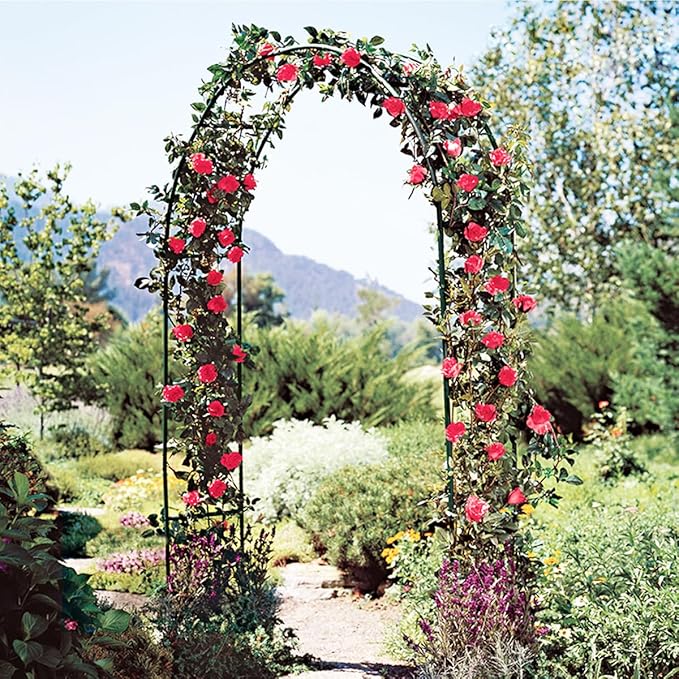 Metal Pergola Arbor, 4.6 Feet Wide x7.9 Feet High,Assemble Freely Lightweight Wide Garden Arch for Various Climbing Plant Wedding Garden Arch Bridal Party Decoration Wide Arbor,Green