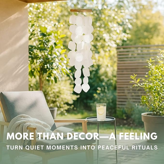 Solange & Frances Natural Garden Decor Wind Chimes for Outside - Patio and Garden Gifts for Women Who Have Everything, Ideal White Elephant Gifts, Elegant Christmas Decorations Indoor for Men
