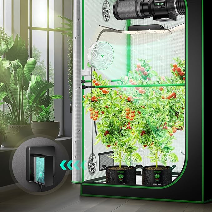 VIVOSUN 2-Pack AeroWave E6 Grow Tent Fan 6”, EC Motor, Smart Wifi Control, US Patented Auto Oscillating Clip fan, IP54, Strong Airflow but Quiet for Hydroponic Ventilation Circulation