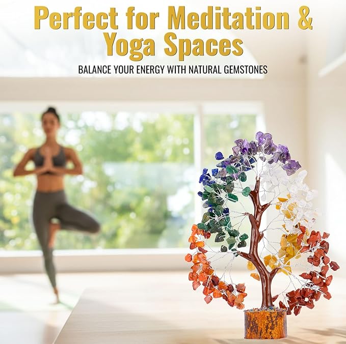 7 Chakra Healing Crystal Tree of Life Kit, Spiritual Decor for Home and Office, Feng Shui Money Bonsai Tree, Positive Energy for Women, Mom, Sister and House Warming Decoration