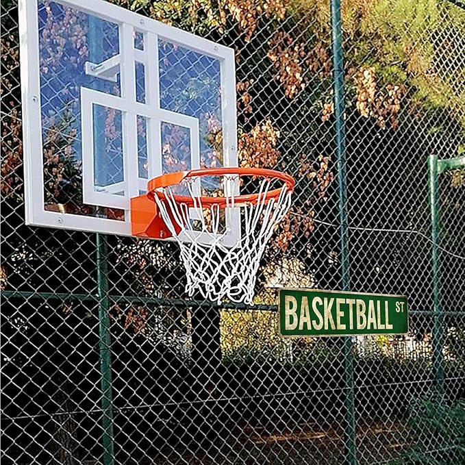 Basketball Gifts for Boys 8-12 Accessories Basketball Room Decor Vintage Street Signs Bedroom Wall Art Gear for Teen Boys 12-14