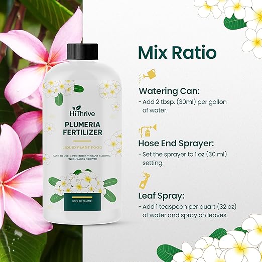 32oz Plumeria Fertilizer - Makes 32 Gallons of Liquid Plant Food for Plumeria Plants Live, Tropical Plant Fertilizer for Vibrant Flowers, Glossy Leaves, and Strong Roots - Nutrient-Rich Flower Food