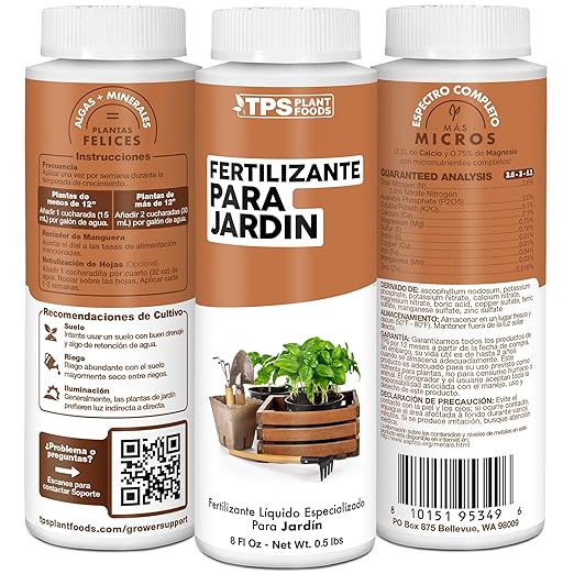 Fertilizante para Jardín, Complete Liquid Garden Plant Food, 8 oz (250mL)