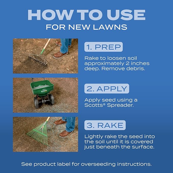 Scotts Turf Builder Grass Seed Sun & Shade Mix with Fertilizer and Soil Improver, Thrives in Many Conditions, 2.4 lbs.