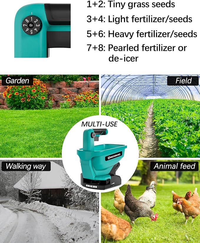 Grass Seed Spreader Compatible for Ma-kita BL1820B BL1830B BL1840 18v Li-ion Battery, Handheld Power Spreader, Available Year-Round, Seed Spreaders for Lawns, Rock Salt (Battery not Included)