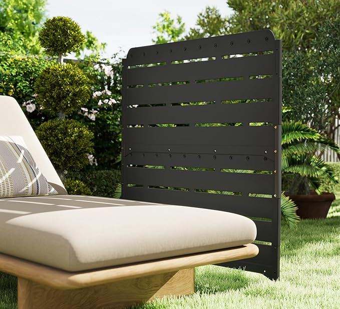 HOMSPARK Fence Privacy Screen Decorative Garden Fence Panels Multi-Purpose, No Dig Animal Barrier Fence Air Conditioner Fence Panels for Outside Yard Patio Pool, 45.7" W x 52" H, 1 PCs, Black