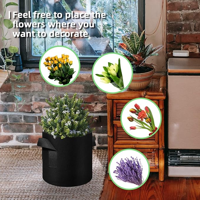 150 Pack 10 Gallon Grow Bags Garden Plant Grow Bag Aeration Fabric Pots with Handles Nonwoven Cloth Pots Planting Bags Garden Bags to Grow Vegetables Flowers Potatoes (10 Gal)