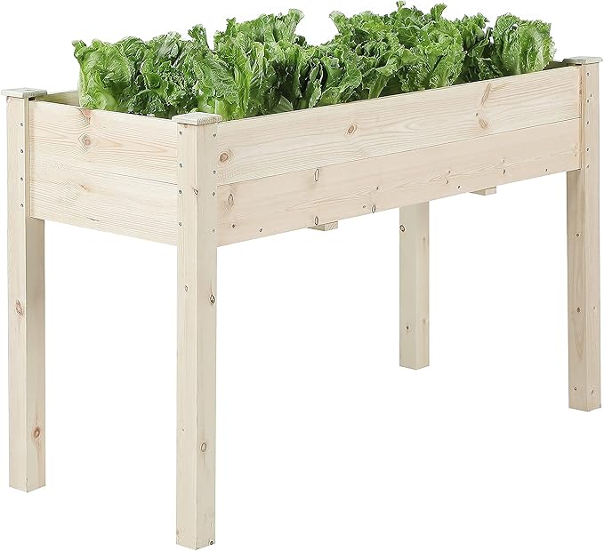 TMEE 4FT Raised Garden Bed with Legs, Elevated Garden Box for Vegetable, Flower, Herb, Wood Planter Load Up to 250 Pounds for Gardening in Backyard Patio - Easy Assembly, 30in Height